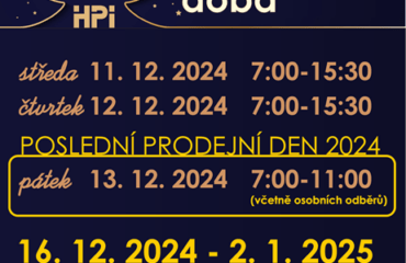 Prodejní doba na přelomu roku 2024 a 2025